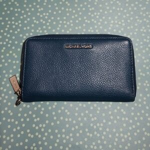 Michael Kors Blue Leather Wallet